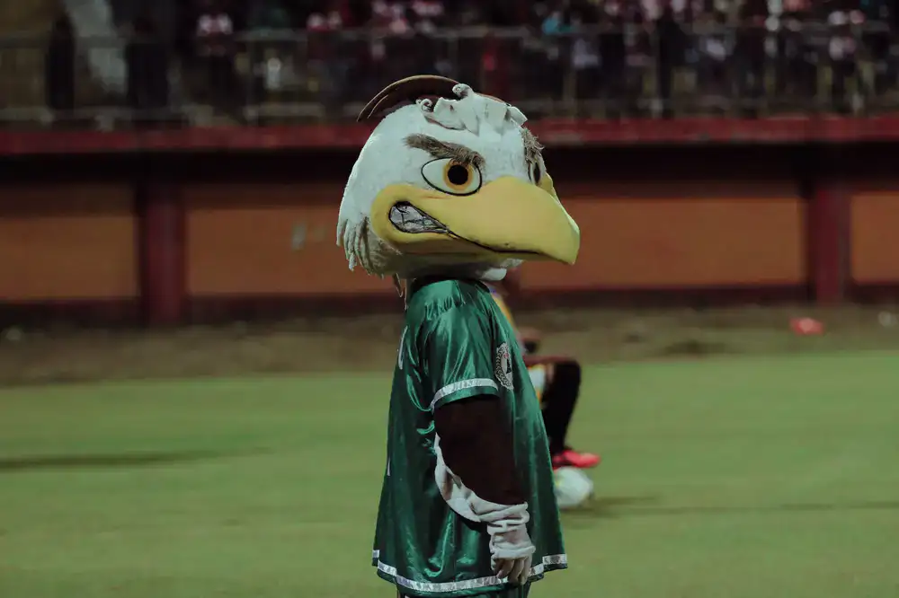 Cheerful game mascot providing support assistance